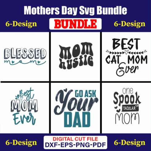 Mothers Day SVG Bundle, Mom life svg, Mama svg, Funny Mom Svg, Blessed mama svg, Mom of boys girls svg-Vol-96 cover image.