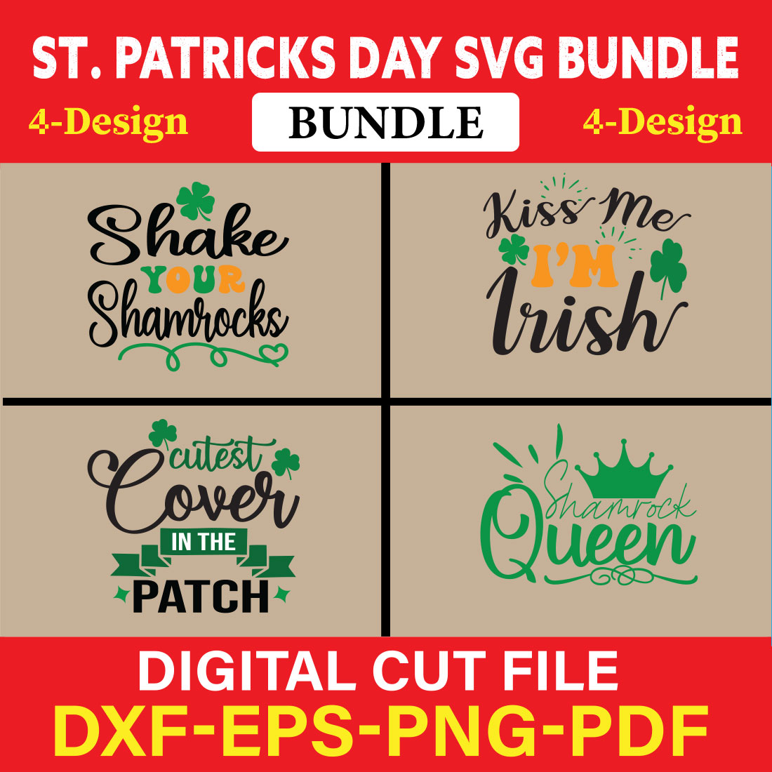 St Patrick's Day T-shirt Design Bundle Vol-21 cover image.