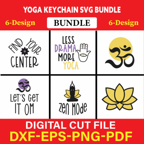 Yoga Keychain T-shirt Design Bundle Vol-2 cover image.