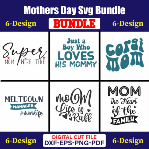 Mothers Day SVG Bundle, Mom life svg, Mama svg, Funny Mom Svg, Blessed mama svg, Mom of boys girls svg-Vol-143 cover image.