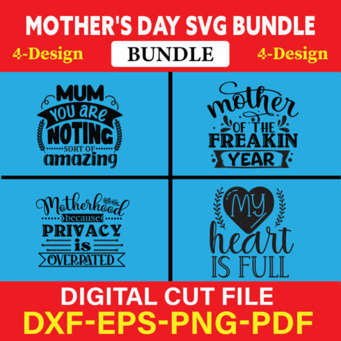 Mother's Day SVG T-shirt Design Bundle Vol-42 cover image.