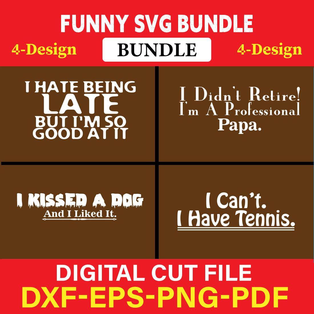 Funny SVG T-shirt Design Bundle Vol-39 cover image.