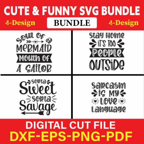 Cute & Funny T-shirt Design Bundle Vol-3 cover image.