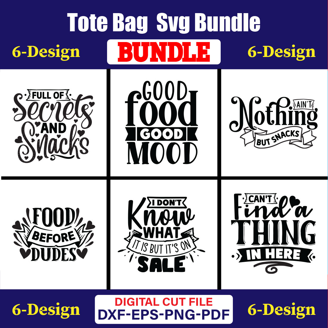 Tote Bag T-shirt Design Bundle Vol-01 cover image.