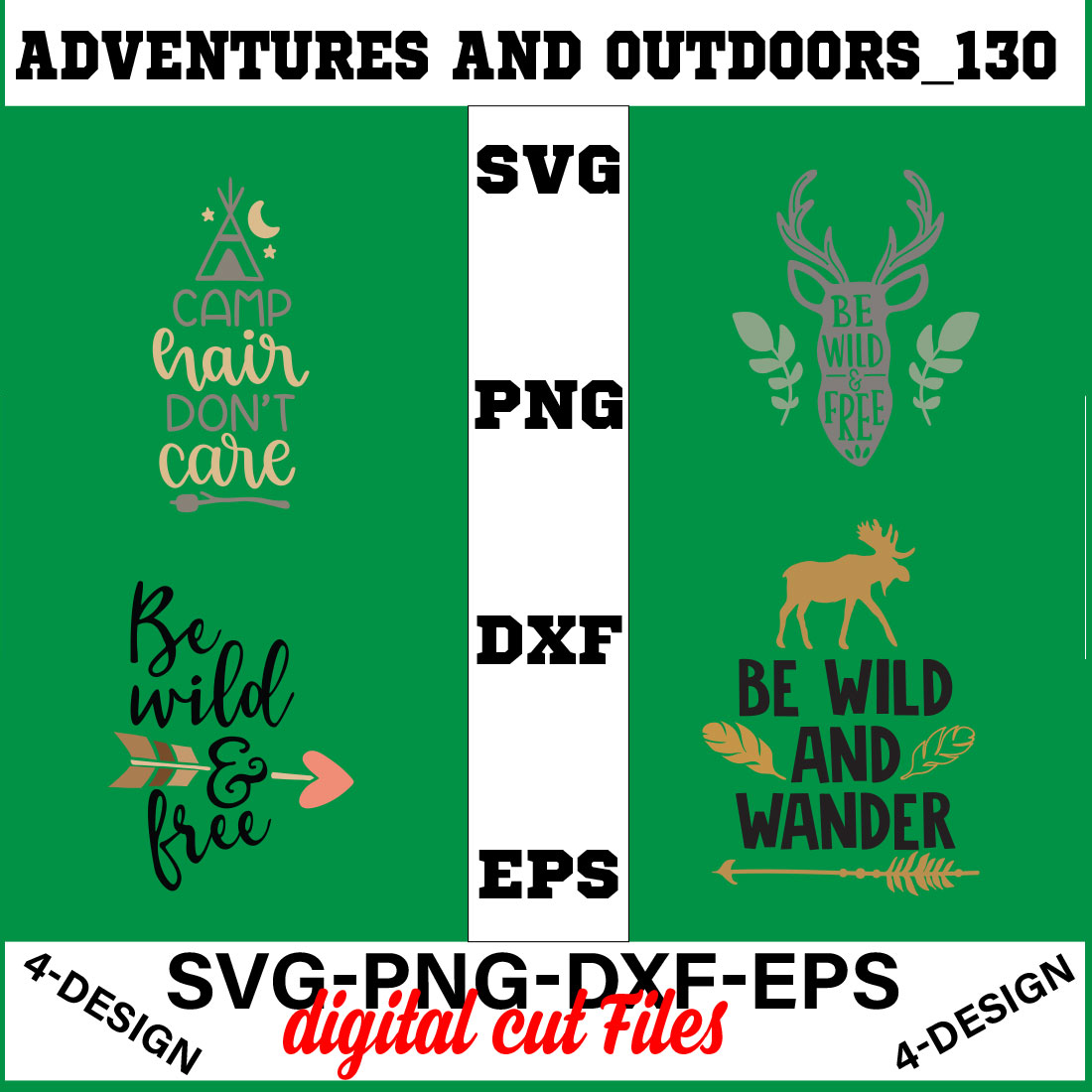 Adventures And Outdoors T-shirt Design Bundle Volume-04 cover image.