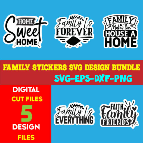 Family Stickers T-shirt Design Bundle Volume-02 cover image.