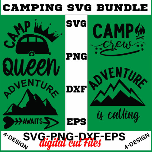 Camping SVG T-shirt Design Bundle Volume-03 cover image.