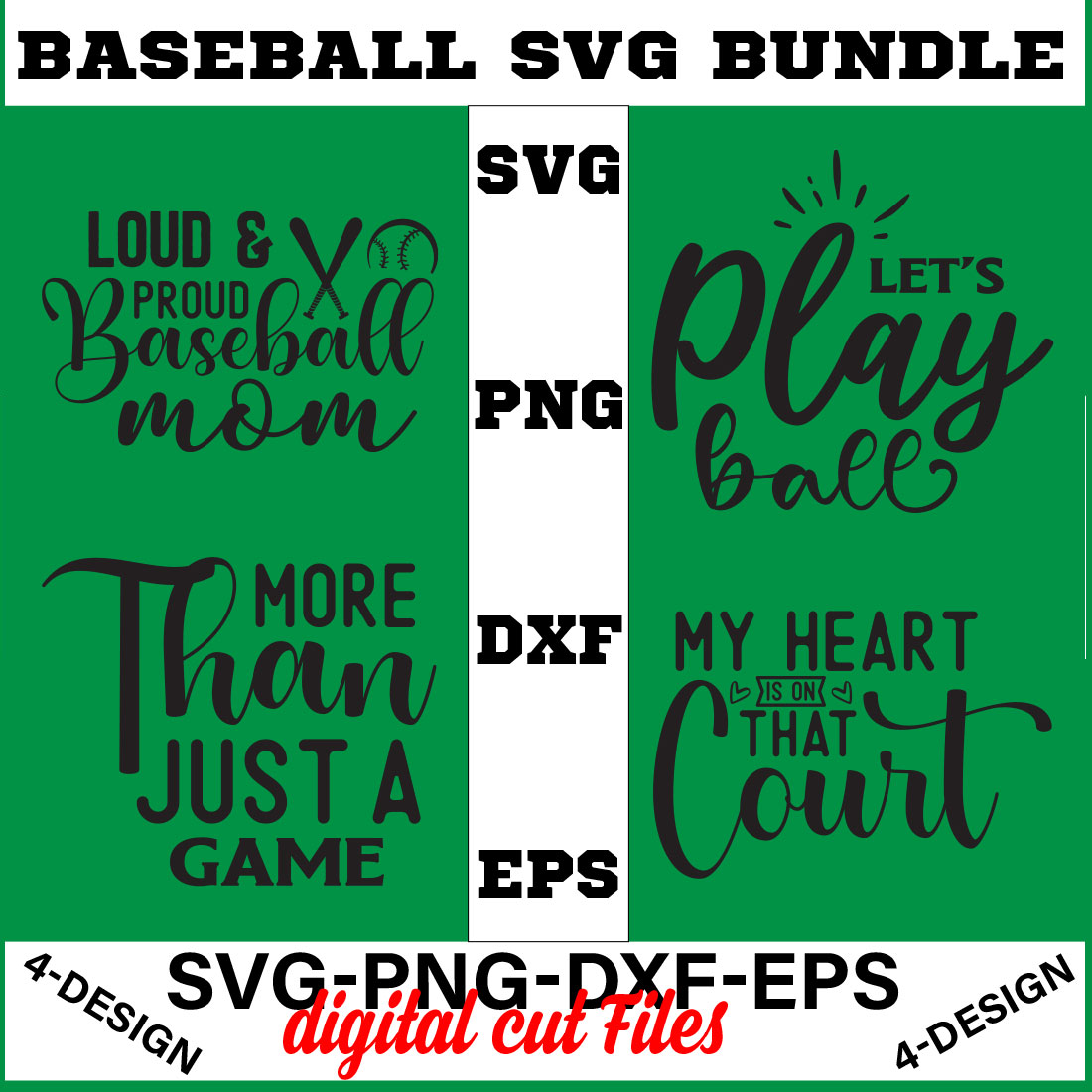 Baseball SVG T-shirt Design Bundle Volume-02 cover image.