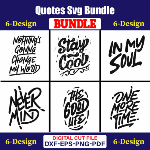 Quotes T-shirt Design Bundle Vol-02 cover image.