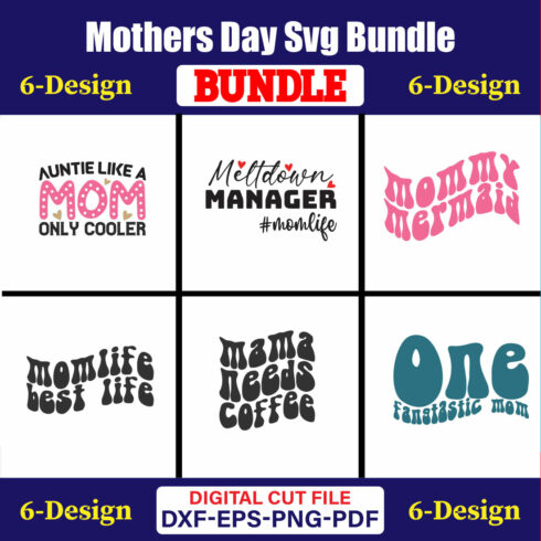 Mothers Day SVG Bundle, Mom life svg, Mama svg, Funny Mom Svg, Blessed mama svg, Mom of boys girls svg-Vol-128 cover image.
