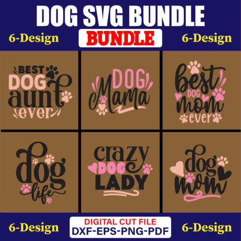 Dog SVG T-shirt Design Bundle Vol-16 cover image.