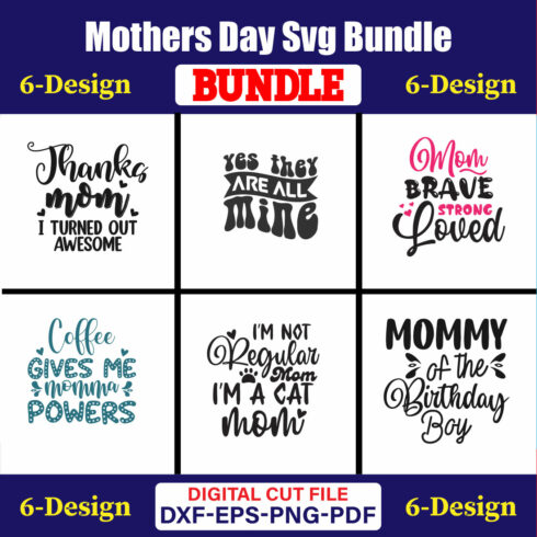 Mothers Day SVG Bundle, Mom life svg, Mama svg, Funny Mom Svg, Blessed mama svg, Mom of boys girls svg-Vol-131 cover image.
