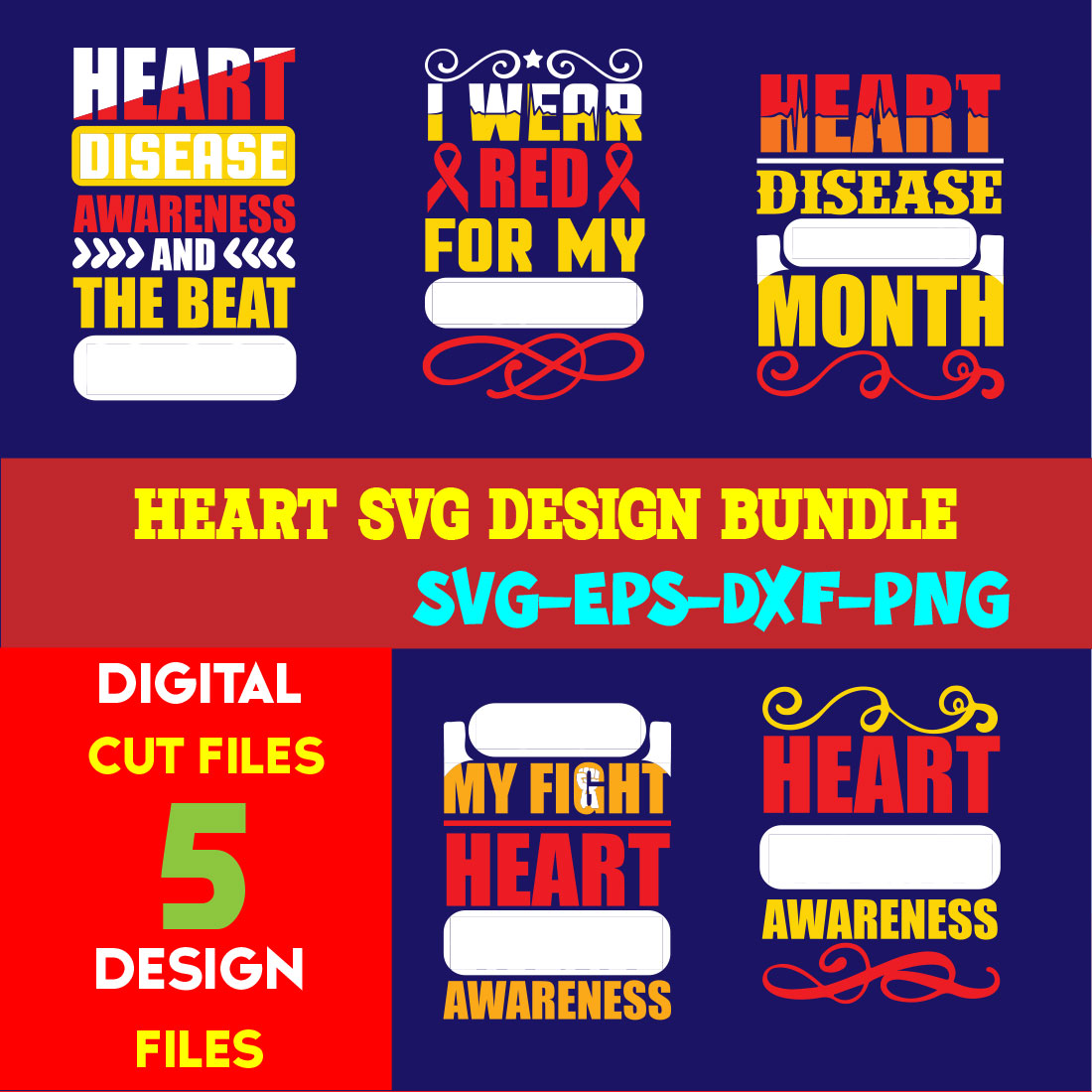 Heart T-shirt Design Bundle Volume-01 cover image.