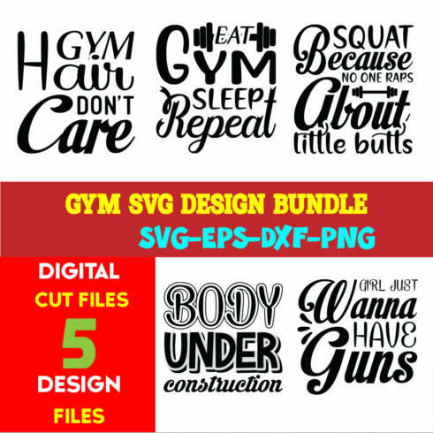 Gym T-shirt Design Bundle Volume-01 cover image.