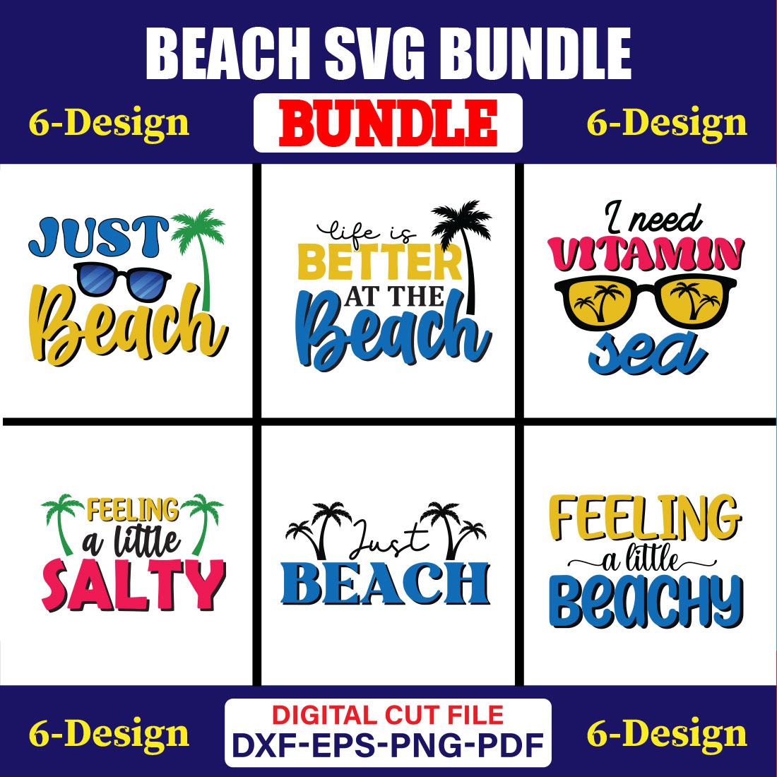 Beach SVG T-shirt Design Bundle Vol-02 cover image.