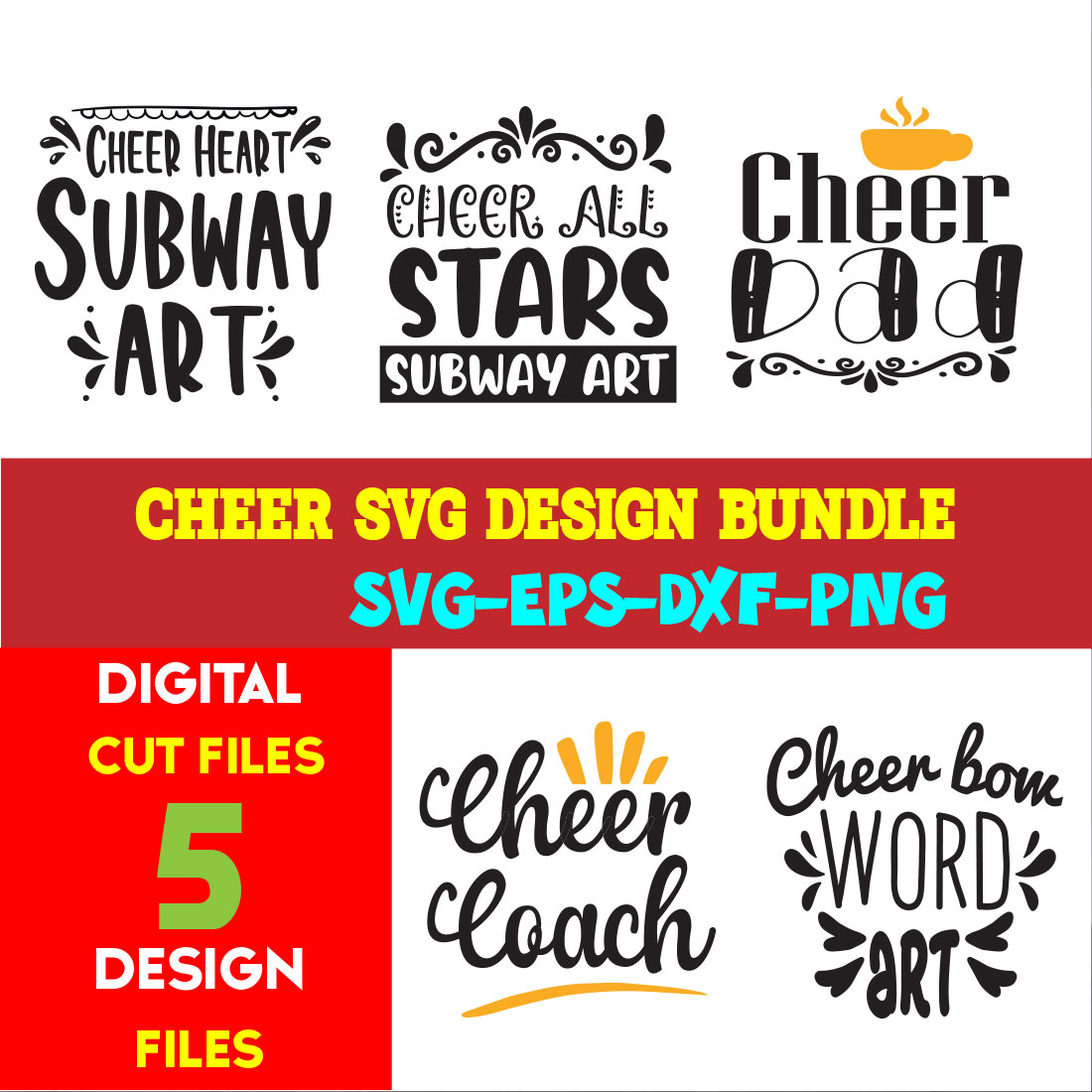 Cheer T-shirt Design Bundle Volume- 01 cover image.