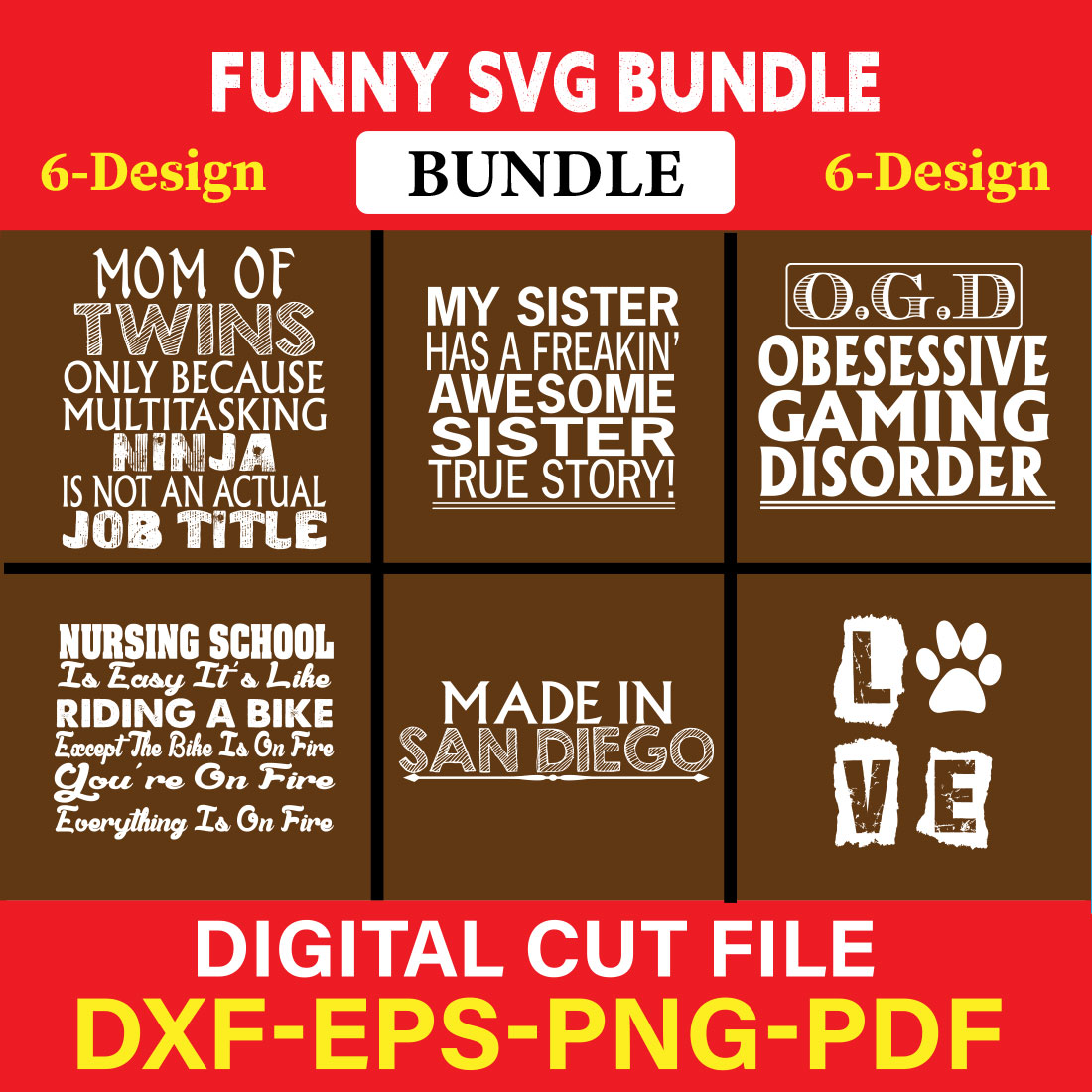 Funny SVG T-shirt Design Bundle Vol-04 cover image.