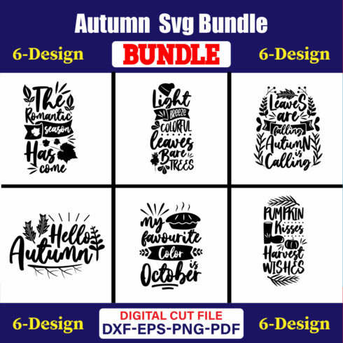 Autumn SVG T-shirt Design Bundle Vol-04 cover image.