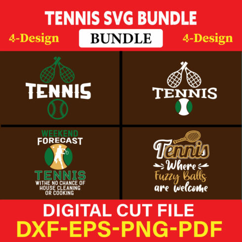 Tennis T-shirt Design Bundle Vol-4 cover image.