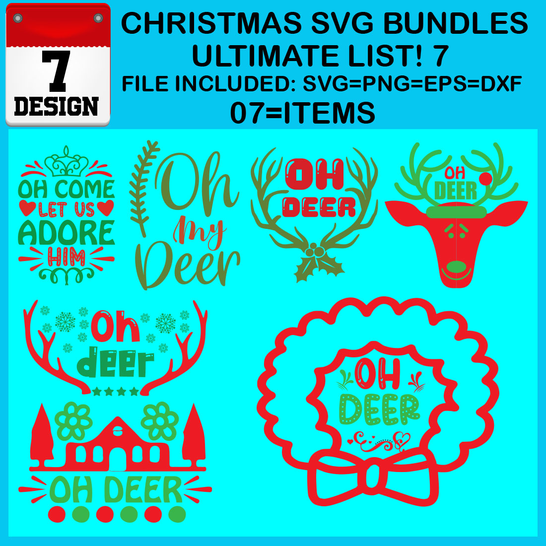 Free Ultimate List! 7 Christmas SVG Bundles cover image.