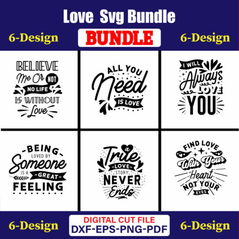 Love T-shirt Design Bundle Vol-01 cover image.