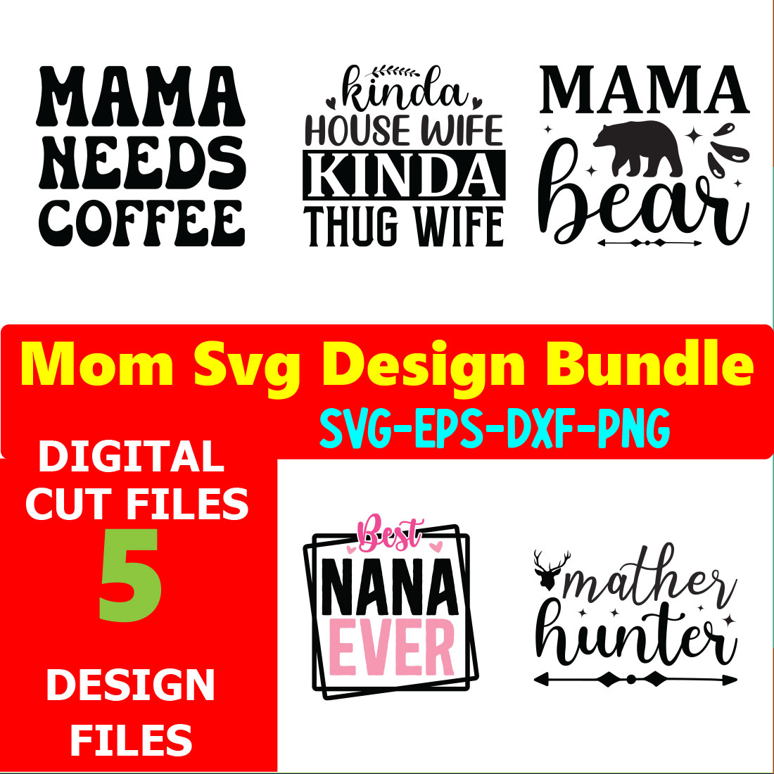 Mom SVG T-shirt Design Bundle Volume-02 cover image.