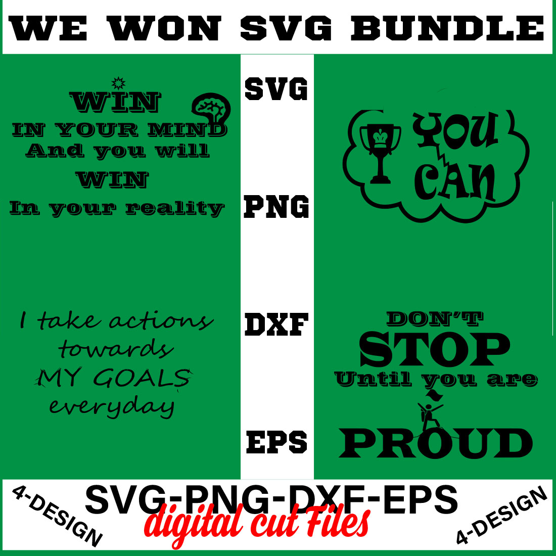We Won SVG T-shirt Design Bundle Volume-09 cover image.
