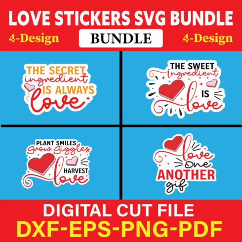 Love Stickers T-shirt Design Bundle Vol-5 cover image.