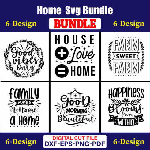 Home SVG T-shirt Design Bundle Vol-01 cover image.