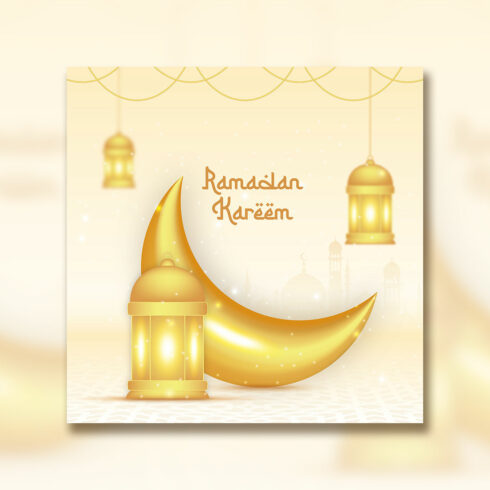 Ramadan Kareem greeting card with Islamic background cover image.