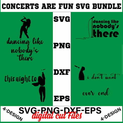 Concerts are Fun SVG T-shirt Design Bundle Volume-03 cover image.