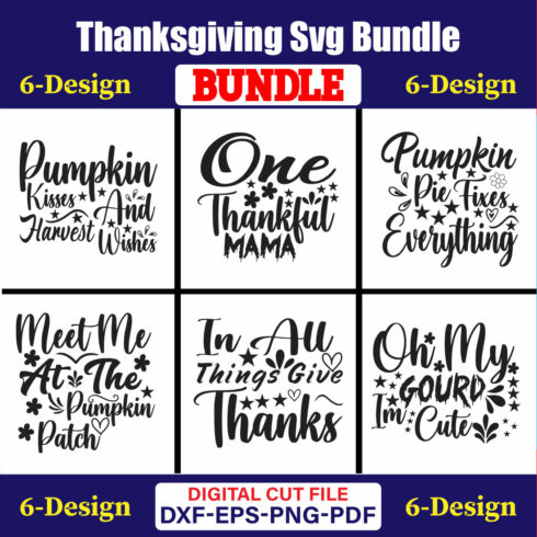 Thanksgiving T-shirt Design Bundle Vol-3 cover image.