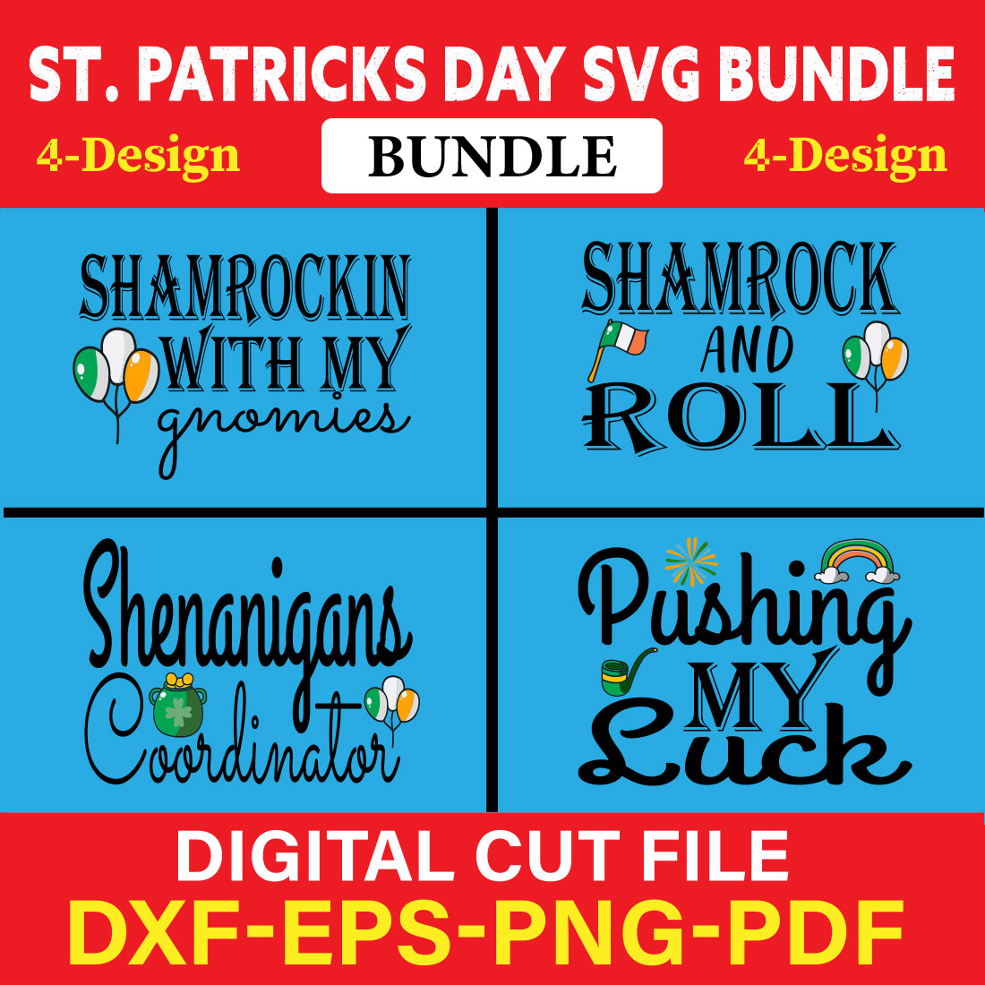 St Patrick's Day T-shirt Design Bundle Vol-19 cover image.