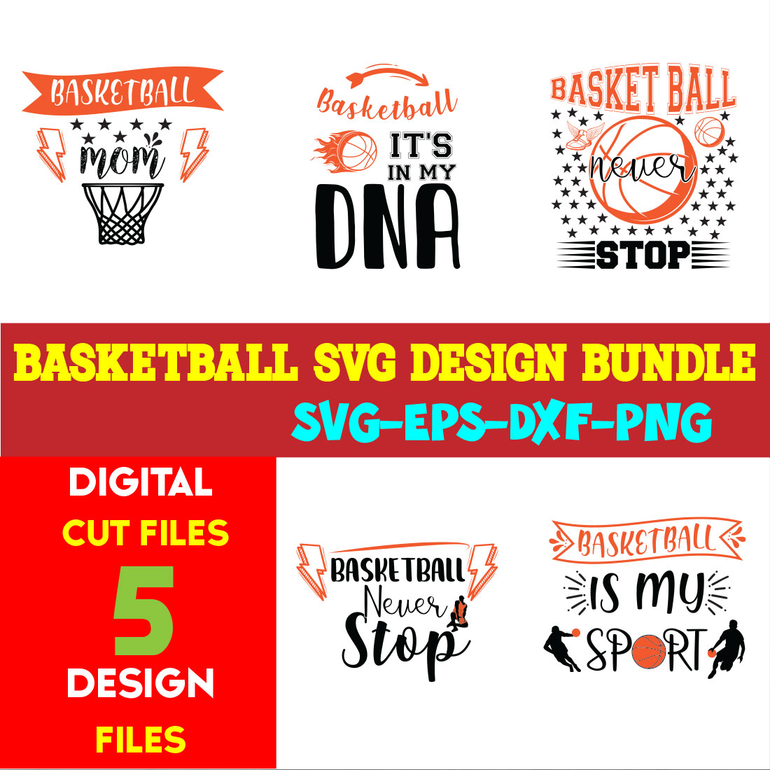 Basketball T-shirt Design Bundle Volume-04 cover image.