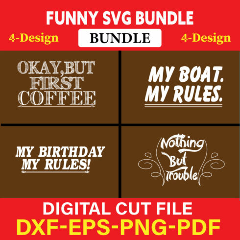 Funny SVG T-shirt Design Bundle Vol-48 cover image.