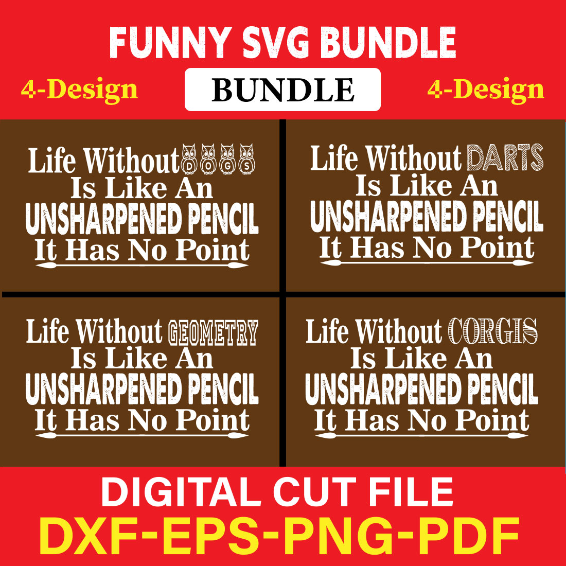 Funny SVG T-shirt Design Bundle Vol-16 cover image.