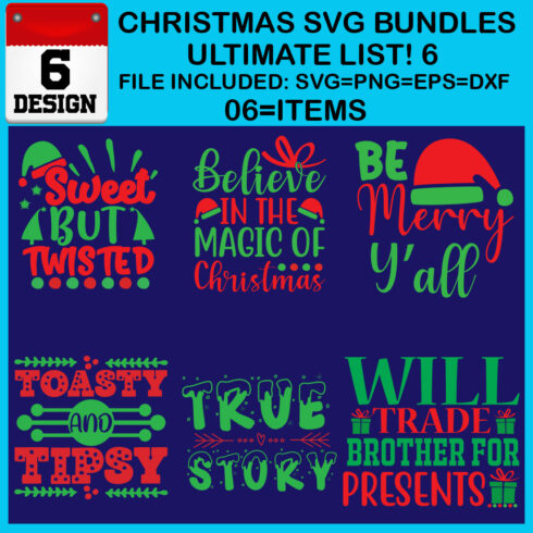 Ultimate List! 6 Christmas SVG Free Bundles cover image.