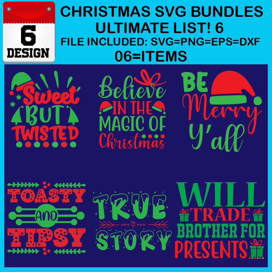 Ultimate List! 6 Christmas SVG Free Bundles cover image.