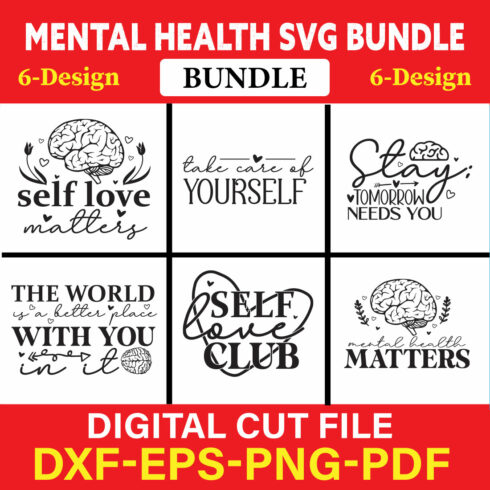 Mental Health T-shirt Design Bundle Vol-3 cover image.