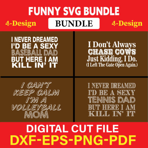 Funny SVG T-shirt Design Bundle Vol-25 cover image.