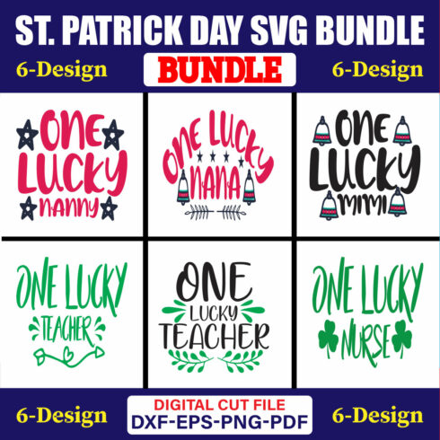 St Patrick Day SVG T-shirt Design Bundle Vol-28 cover image.