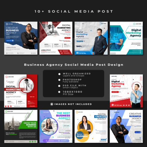 10+ Corporate and Digital Marketing Agency Social Media Posts And Web Banner PSD Template cover image.