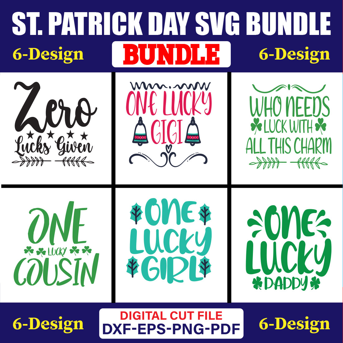 St Patrick Day SVG T-shirt Design Bundle Vol-26 cover image.