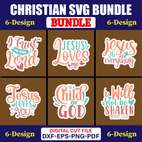 Christian SVG T-shirt Design Bundle Vol-34 cover image.