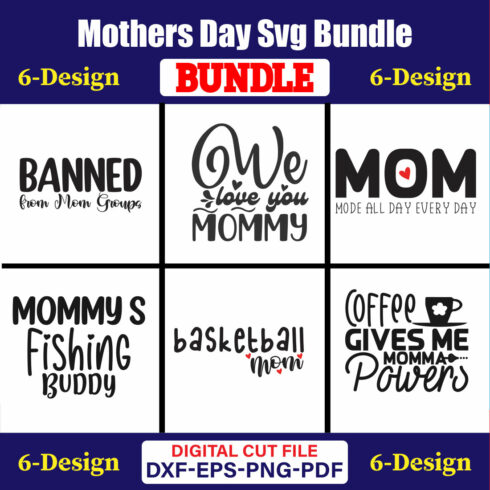 Mothers Day SVG Bundle, Mom life svg, Mama svg, Funny Mom Svg, Blessed mama svg, Mom of boys girls svg-Vol-151 cover image.