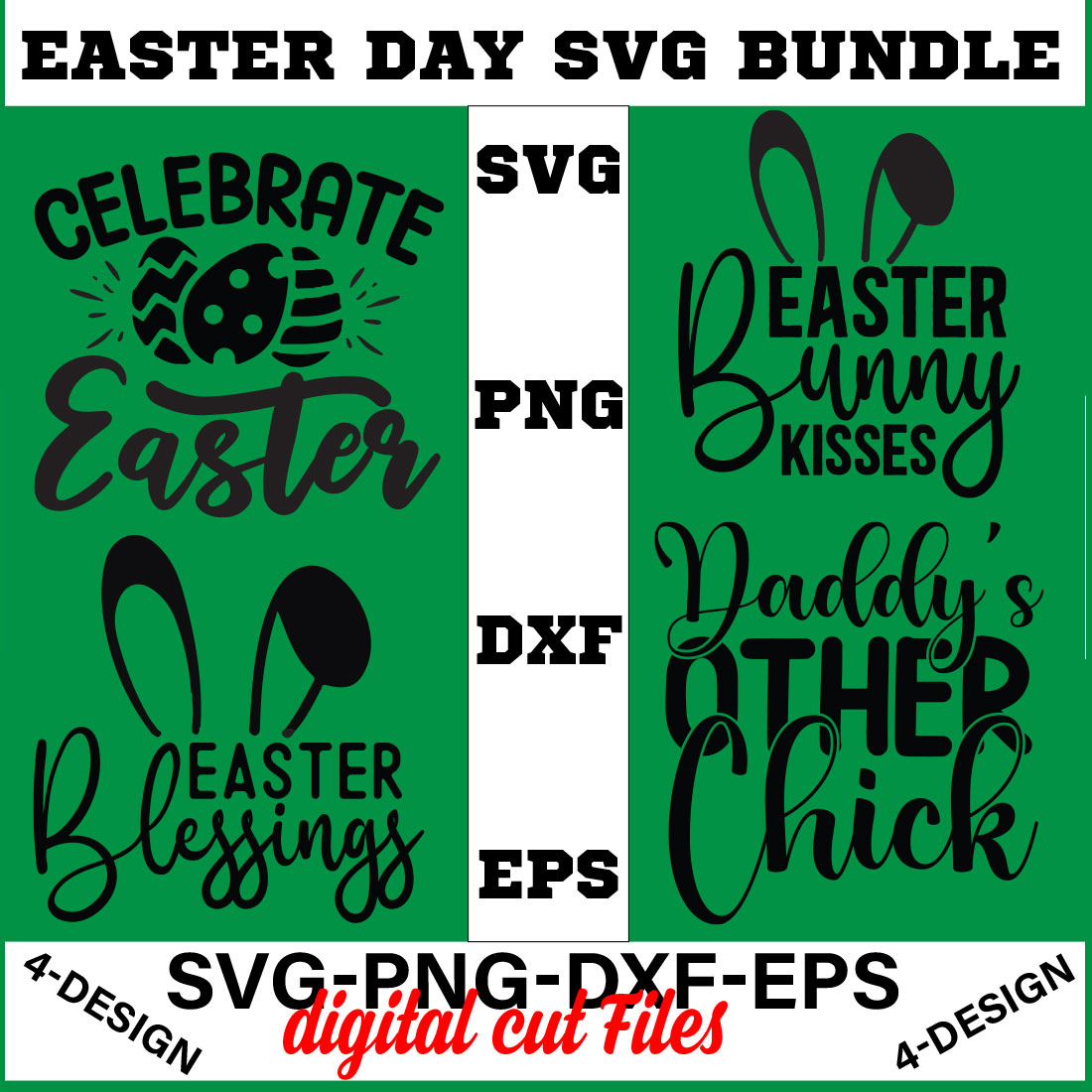 Happy Easter SVG Bundle, Easter SVG, Easter quotes, Easter Bunny svg, Easter Egg svg, Volume-06 cover image.