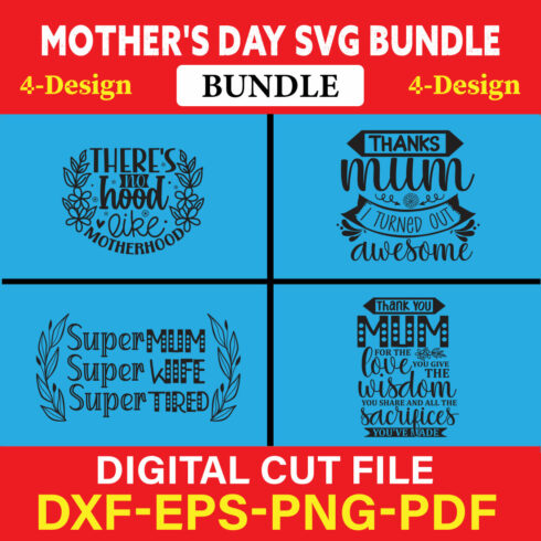 Mother's Day SVG T-shirt Design Bundle Vol-44 cover image.