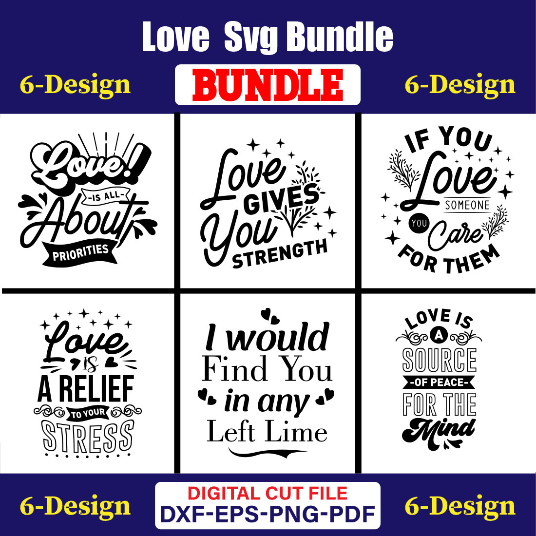 Love T-shirt Design Bundle Vol-02 cover image.