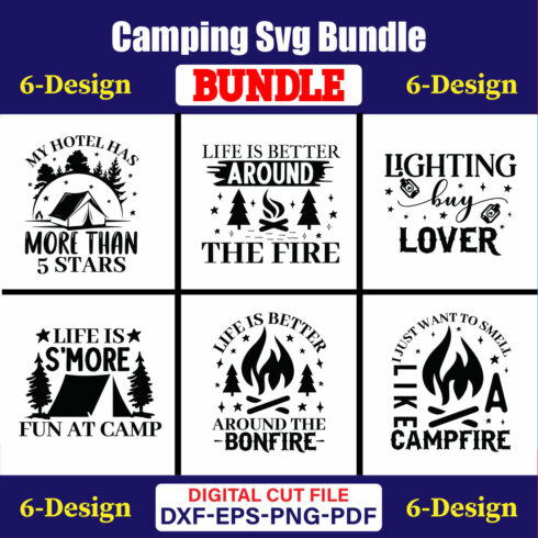 Camping T-shirt Design Bundle Vol-3 cover image.