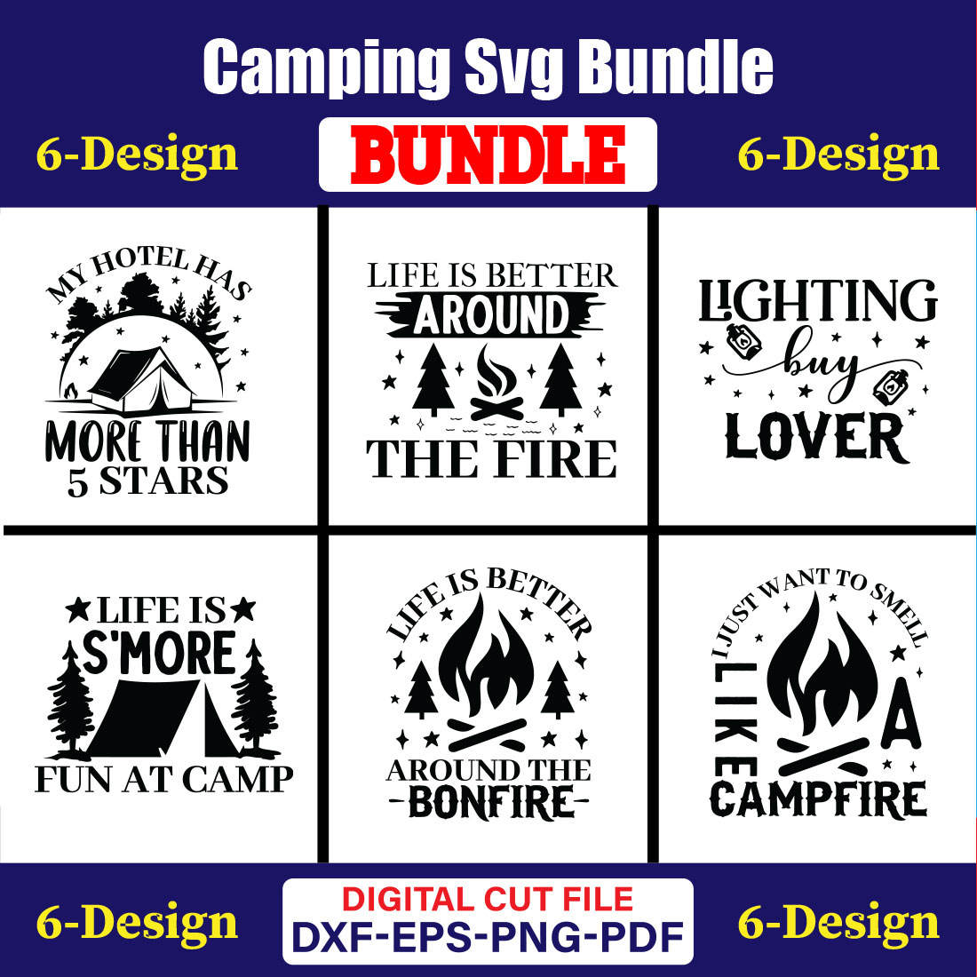 Best camping t-shirt design template with png files. - MasterBundles